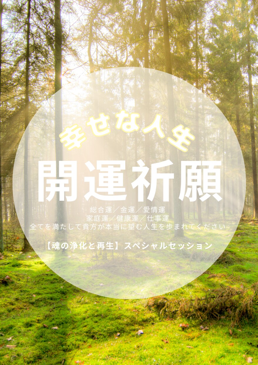 開運☆貴方の魂を浄化し幸福な人生へ導きます 負の連鎖を断ち切り理想的な人生へ☆魂のリラクゼーション♪ イメージ1