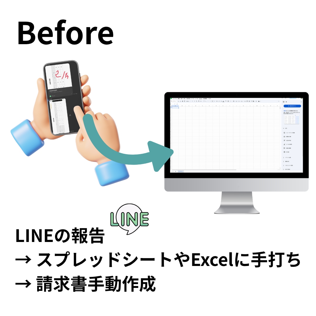 配送会社向け★日報と請求書を自動化します 面倒な日報集計と請求書作成を月々5分に短縮します イメージ2