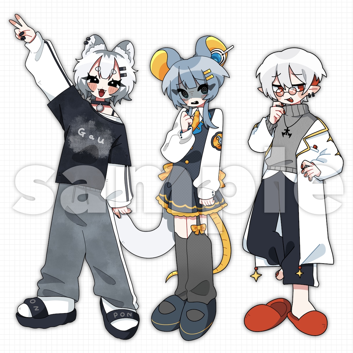 キャラクターデザイン・立ち絵の制作をします ゲームやTRPGの立ち絵、Vtuberのデザイン画などに！ イメージ3