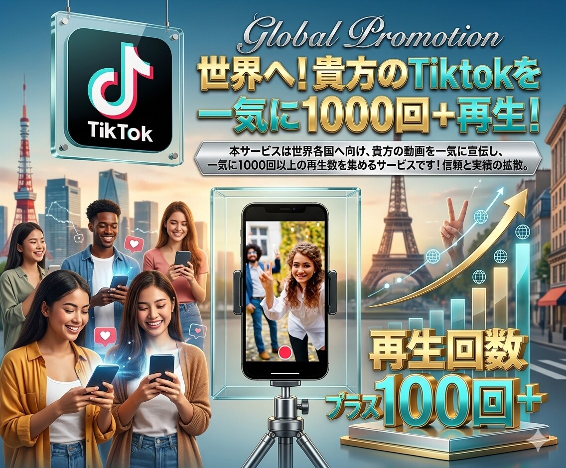 Tiktokの再生回数1000回増やします 即時スタート！ほぼ１日で納品！増加は1,000,000回/日 イメージ1
