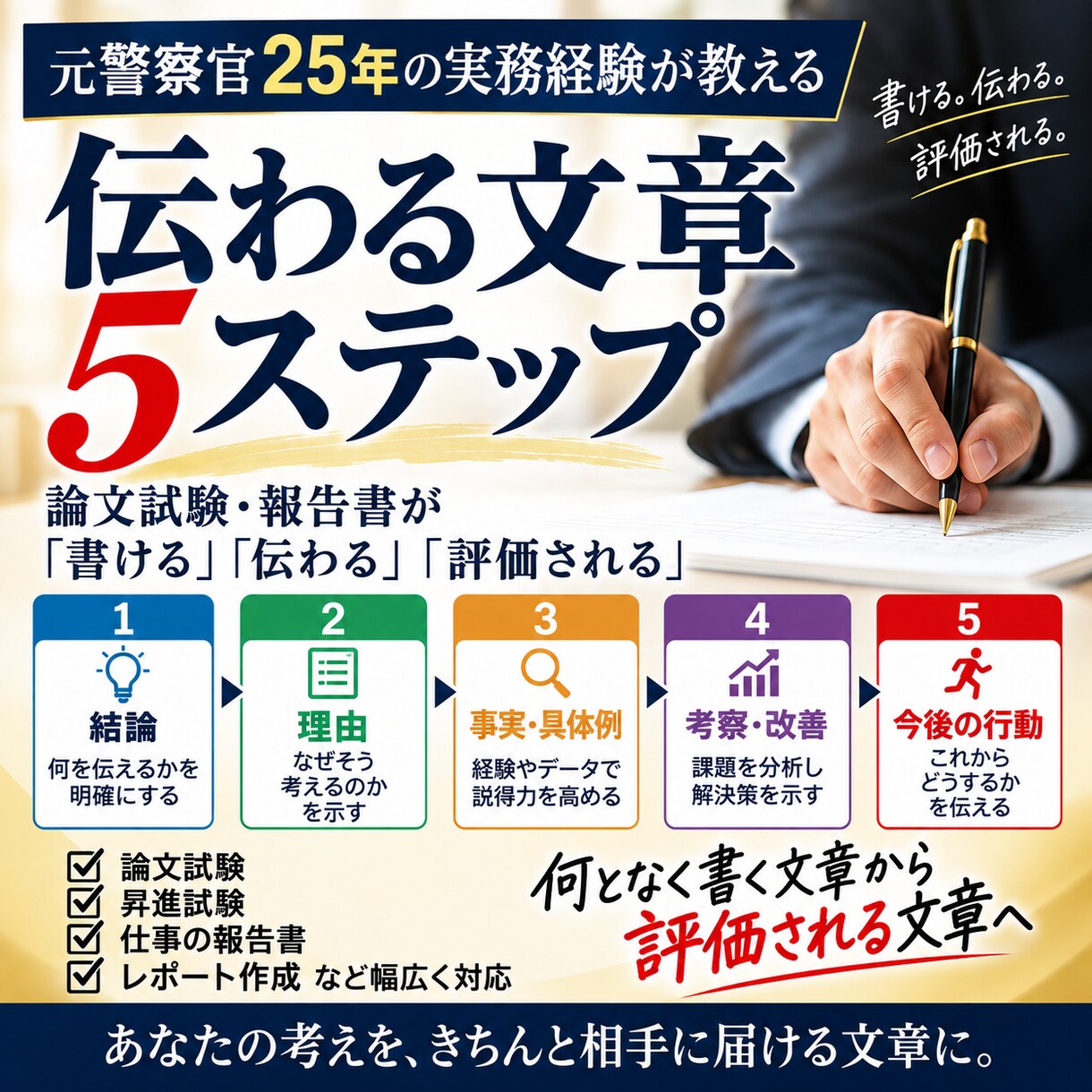 元刑事25年｜論文・報告書の伝わる書き方を教えます 何となく書く文章から、相手に伝わる文章へ イメージ1