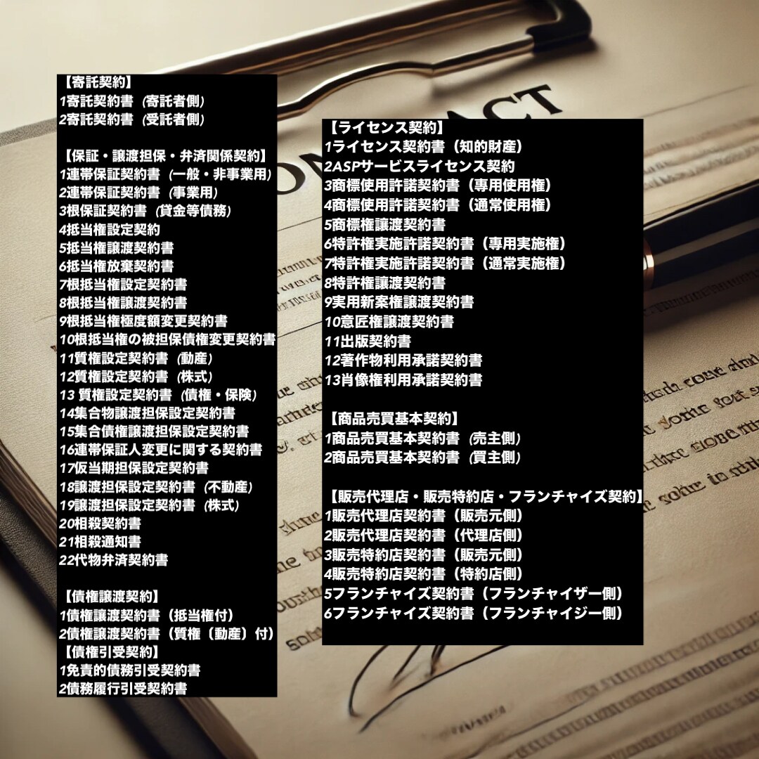 各種契約書の作成・スピード納品をいたします 24時間年中対応の特急納品有り(出来ない場合もあります) イメージ6