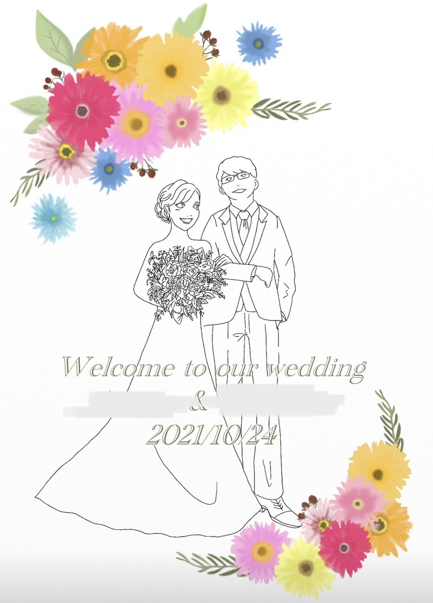 結婚式ウェルカムボード作成します ～シンプル・ゆるタッチ似顔絵〜 イメージ3