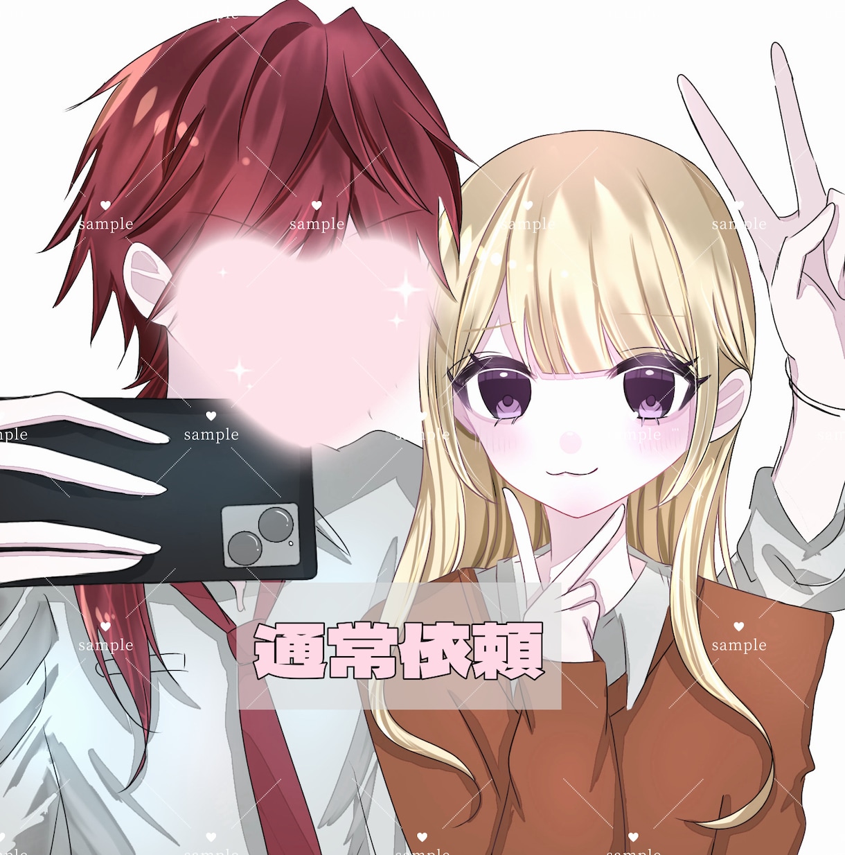 カップル、創作、夢絵イラストを描きます 通常or簡易プランからお選びいただけます！ イメージ2