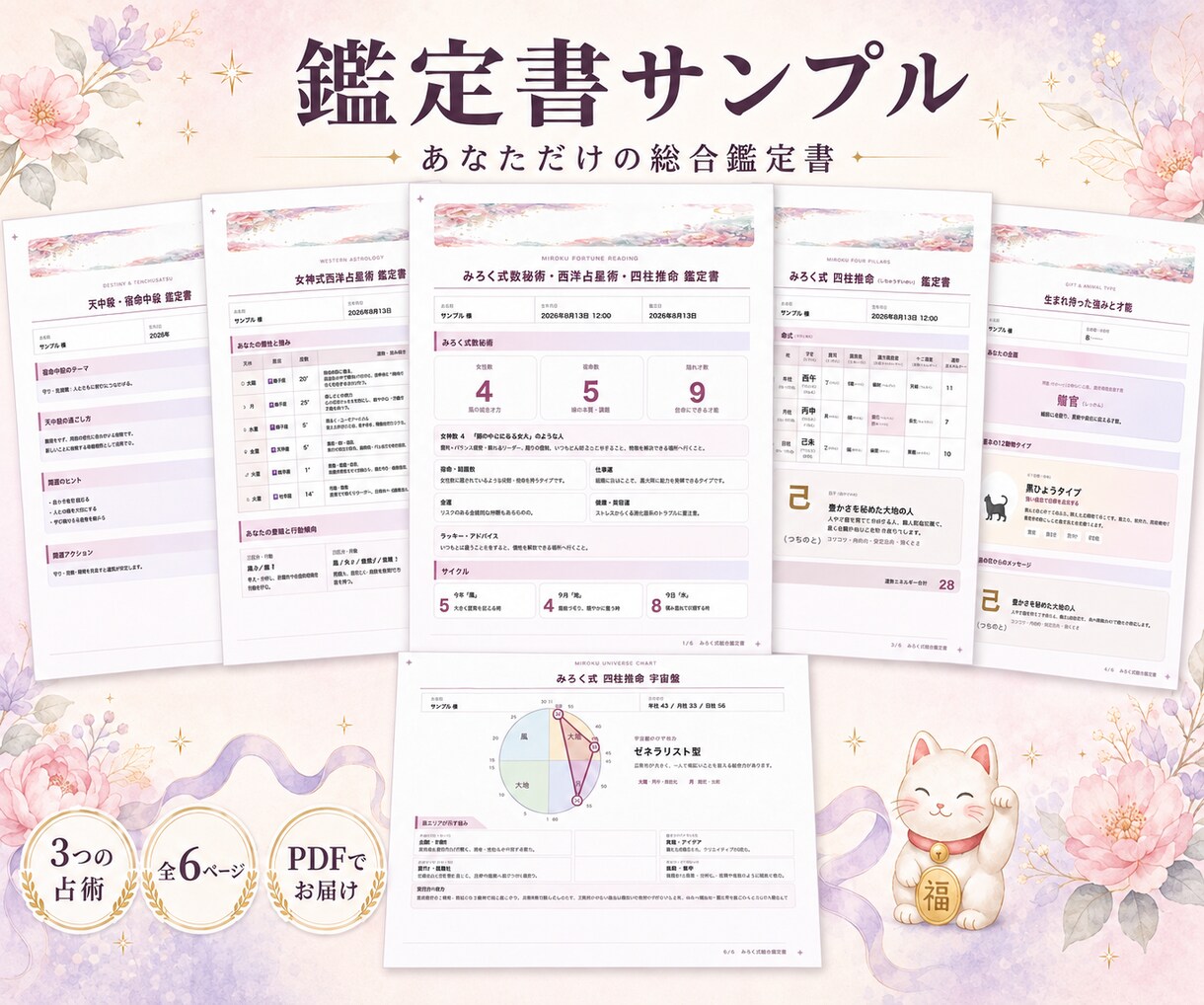 3占術で人生の総合鑑定書を1日でお届けします 先着100名様｜四柱推命×数秘術×西洋占星術を500円で イメージ4