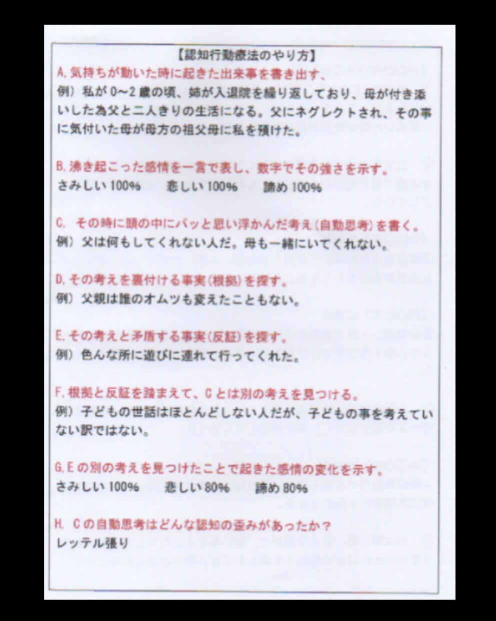 認知行動療法で過去の貴方を癒します ~過去のつらい経験を手放したい方に~ イメージ5