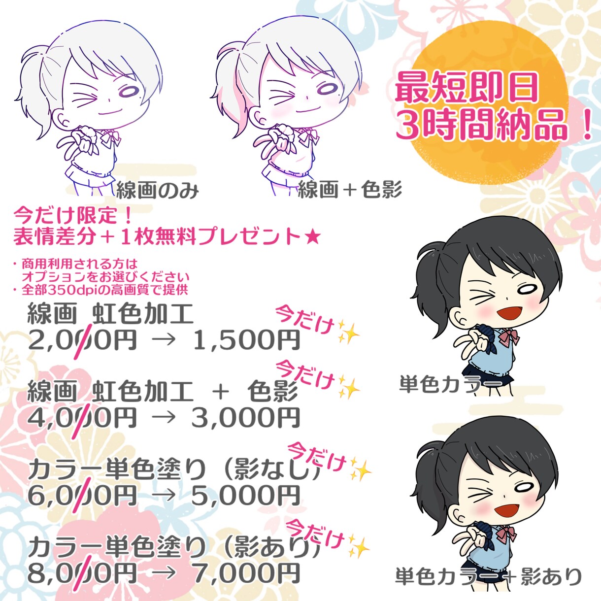 最短3時間！配信・SNS用アイコン描きます 1月末までキャンペーン！商用込セットなら表情差分2枚無料！ イメージ1
