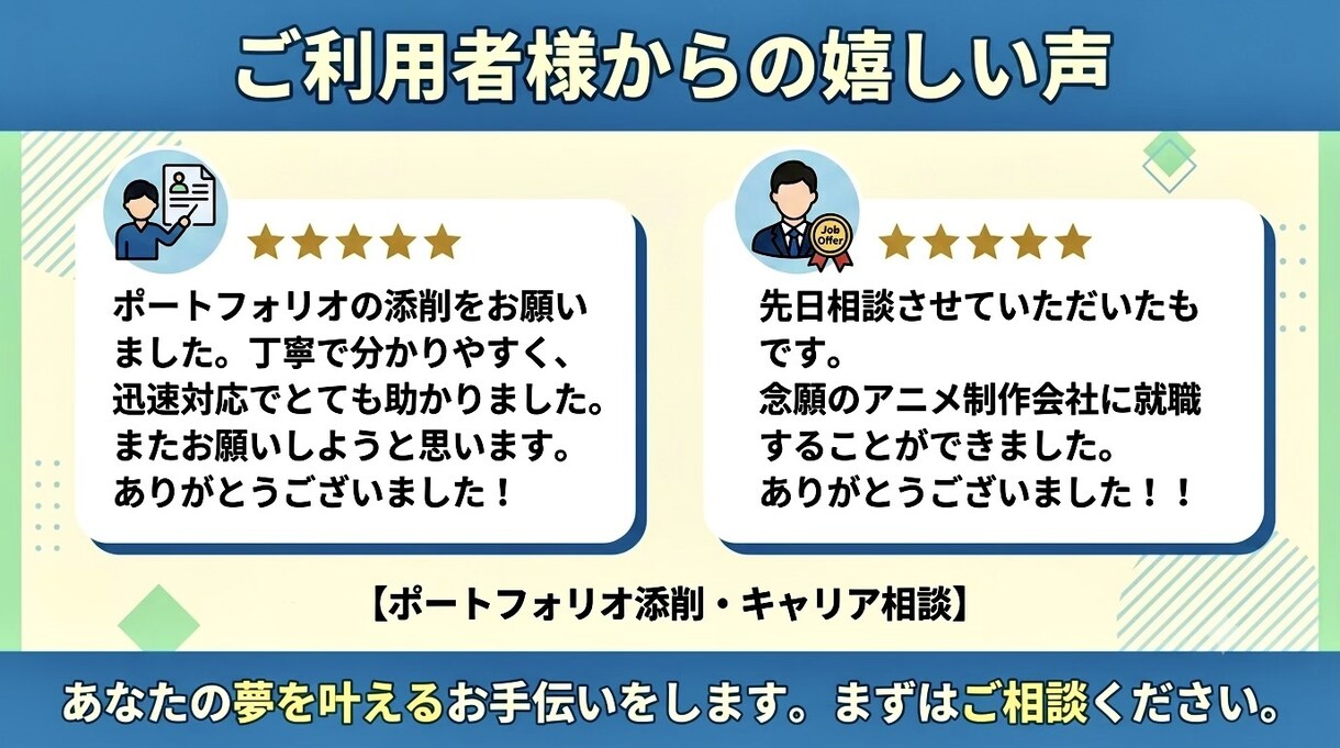 美大生の就活サポートします ！去年大手ゲーム会社に内定！大学で就活サポーター経験あり！ イメージ3