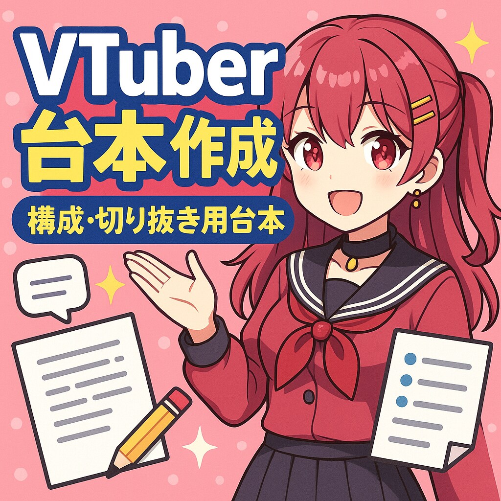 VTuber向け台本を作成します ショート動画・配信の台本を制作します イメージ1