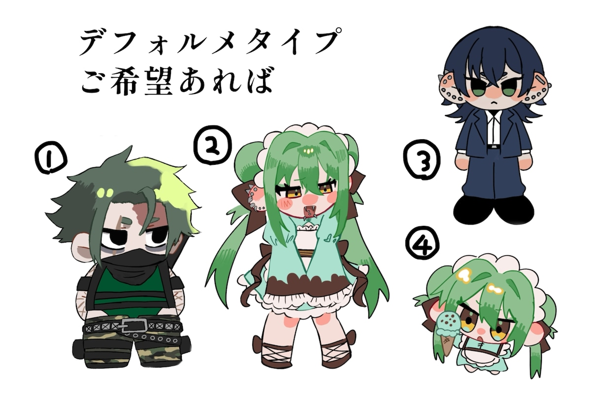 デフォルメイラスト描きます あなたのキャラをデフォルメに描きます！ イメージ1