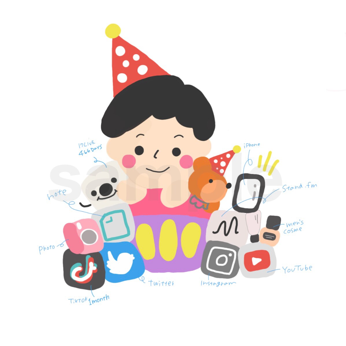 にがおえお描きします やわらかいイラストお描きします☁️SNSアイコンにも！ イメージ6