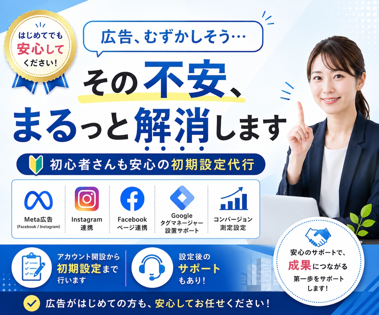 Meta広告の初期設定を丸ごと代行します 初心者さんも安心アカウント開設からピクセル設定まで丸投げOK イメージ1
