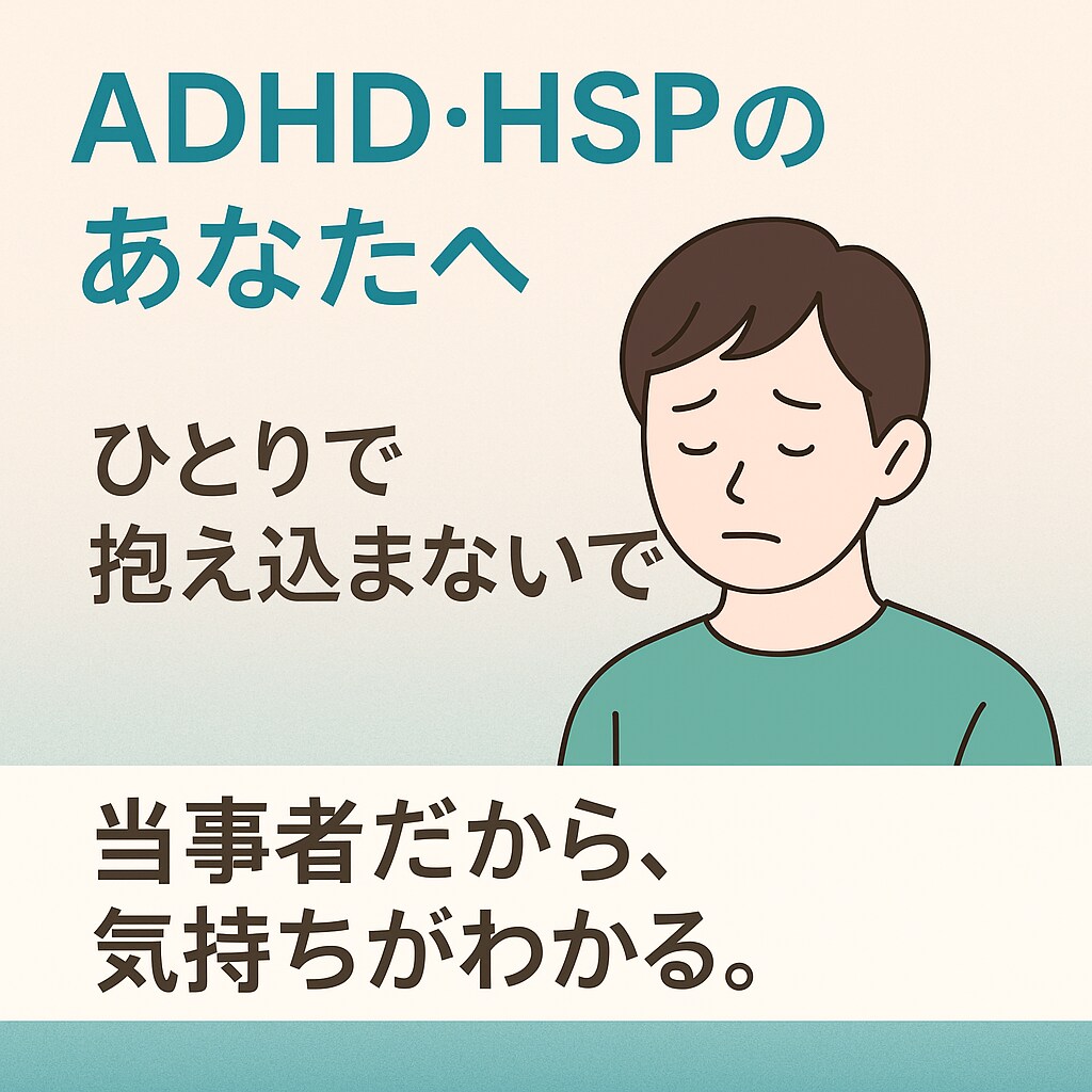 ADHD・HSPの方の不安を聞きます ADHD当事者の私と心の悩みをお話ししませんか。 イメージ1