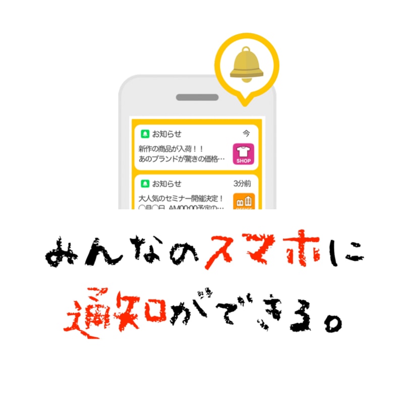 みんなのスマホに通知できる仕組みを提供します ホームページやブログへの集客を増やしたい方へ イメージ1