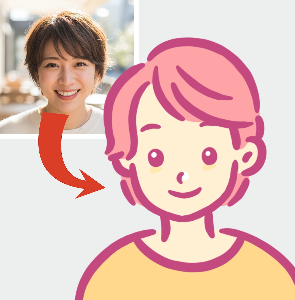 SNSで映えるバストアップアイコン制作します ポップでシンプル！他の人とは違うおしゃれなアイコン制作します イメージ3