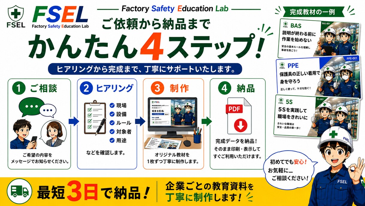 工場安全教育資料を制作します 現場で伝わるイラスト教材を制作します イメージ3