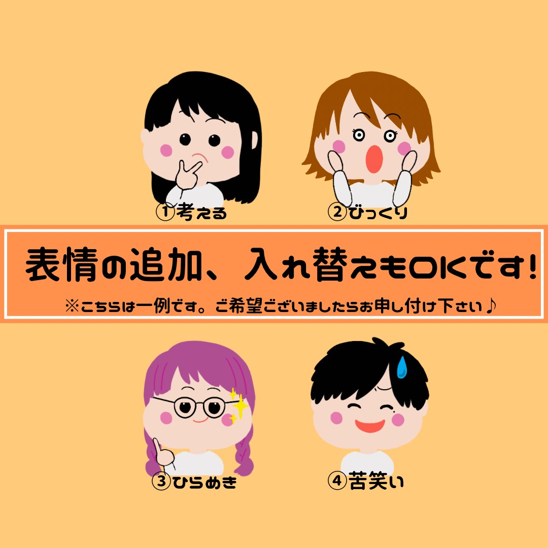 表情5点セット！アイコンイラスト作成します 【ぷにっ】とかわいい親しみのあるイラストです♪ イメージ3
