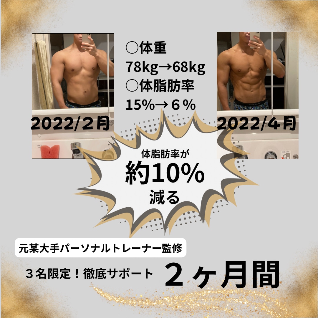 元某大手トレーナーが−◯◯kg落とすのを協力します 結果を手に入れましょう！！お食事や運動手厚くサポート イメージ1