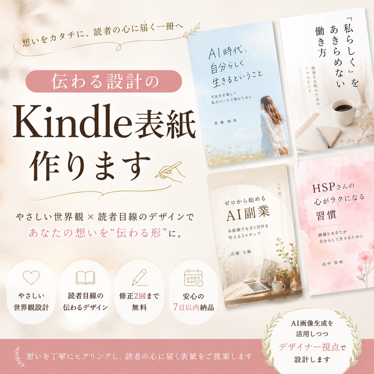 伝わる設計のKindle表紙作ります あなたの想いを“伝わる形”に設計します イメージ1