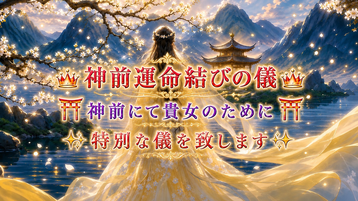 神前にてお二人の運命結びを致します 神前運命結びの儀・最高難度の運命結びとなります イメージ1