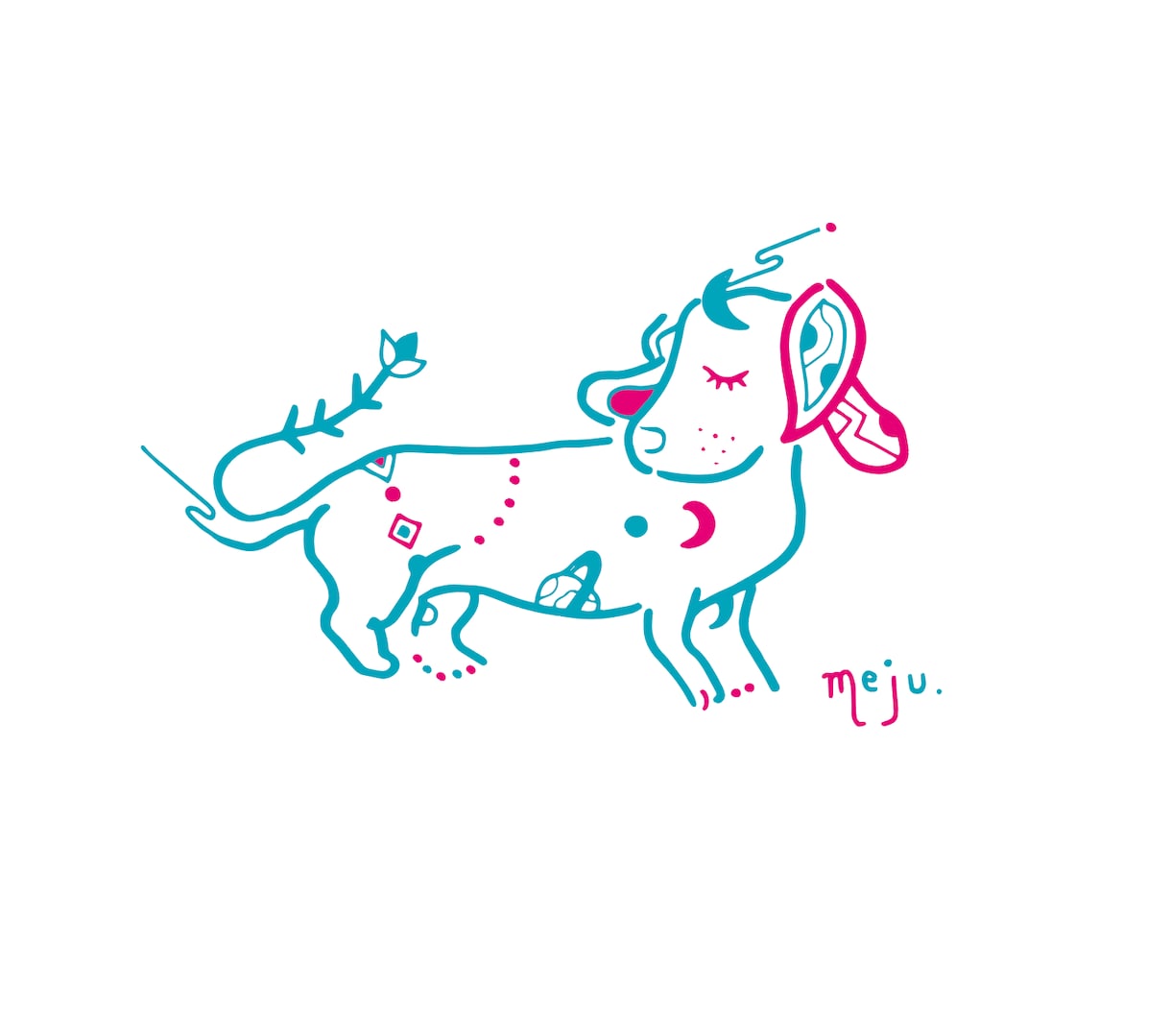 センス良く、かわいい２色のイラストデザインします 宇宙でサイケでボタニカルでトリッピーな独特な世界観で描きます イメージ1
