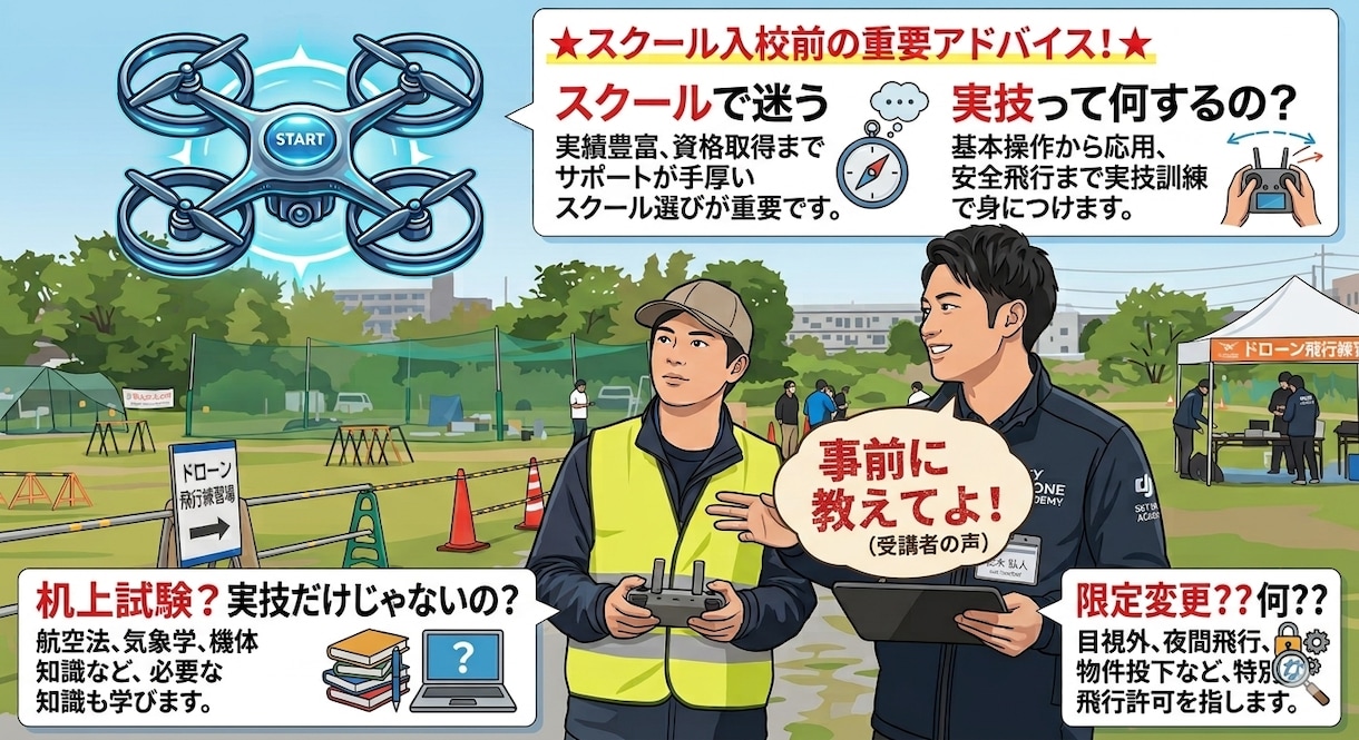 ドローンスクール選びや試験などアドバイスします 現役講師が本音でアドバイスします! イメージ1