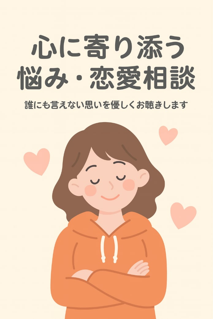 心に寄り添う悩み・恋愛相談をお受けします 誰にも言えない思いを優しくお聴きします イメージ1