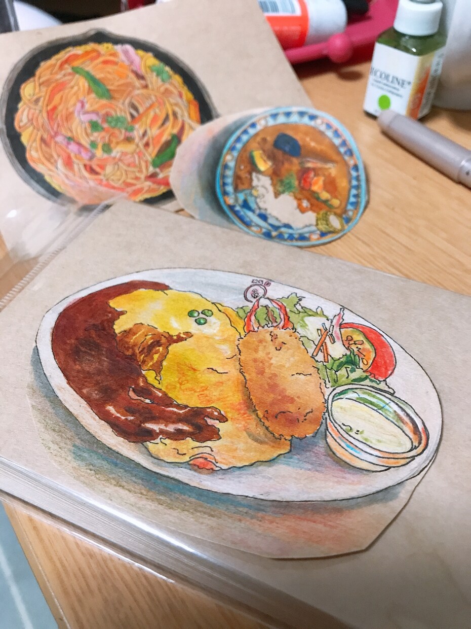 美大生がかわいい料理のイラスト描きます 現役美大生がアナログお料理イラストをお描きします。 イメージ2