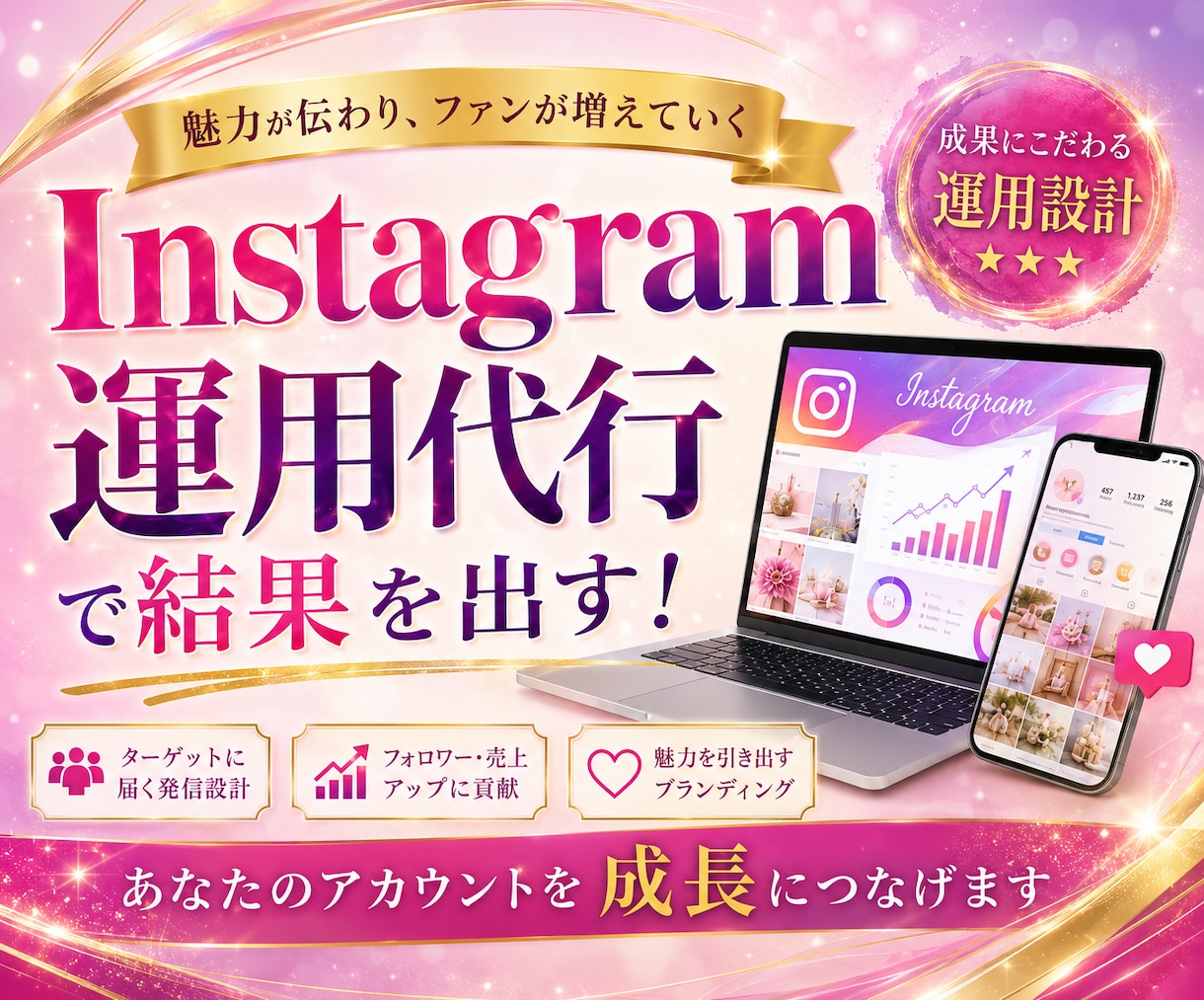 インスタグラム運用代行‼️お任せデザイン投稿します 丸投げOK!画像制作・アニメーション画像制作投稿OK！ イメージ1