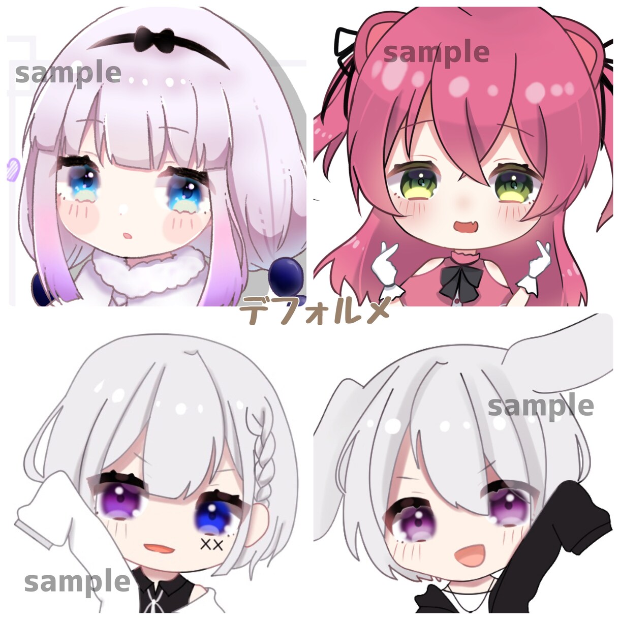SNSで使える！かわいいイラスト制作します オリジナルキャラの等身やデフォルメまで！ イメージ3