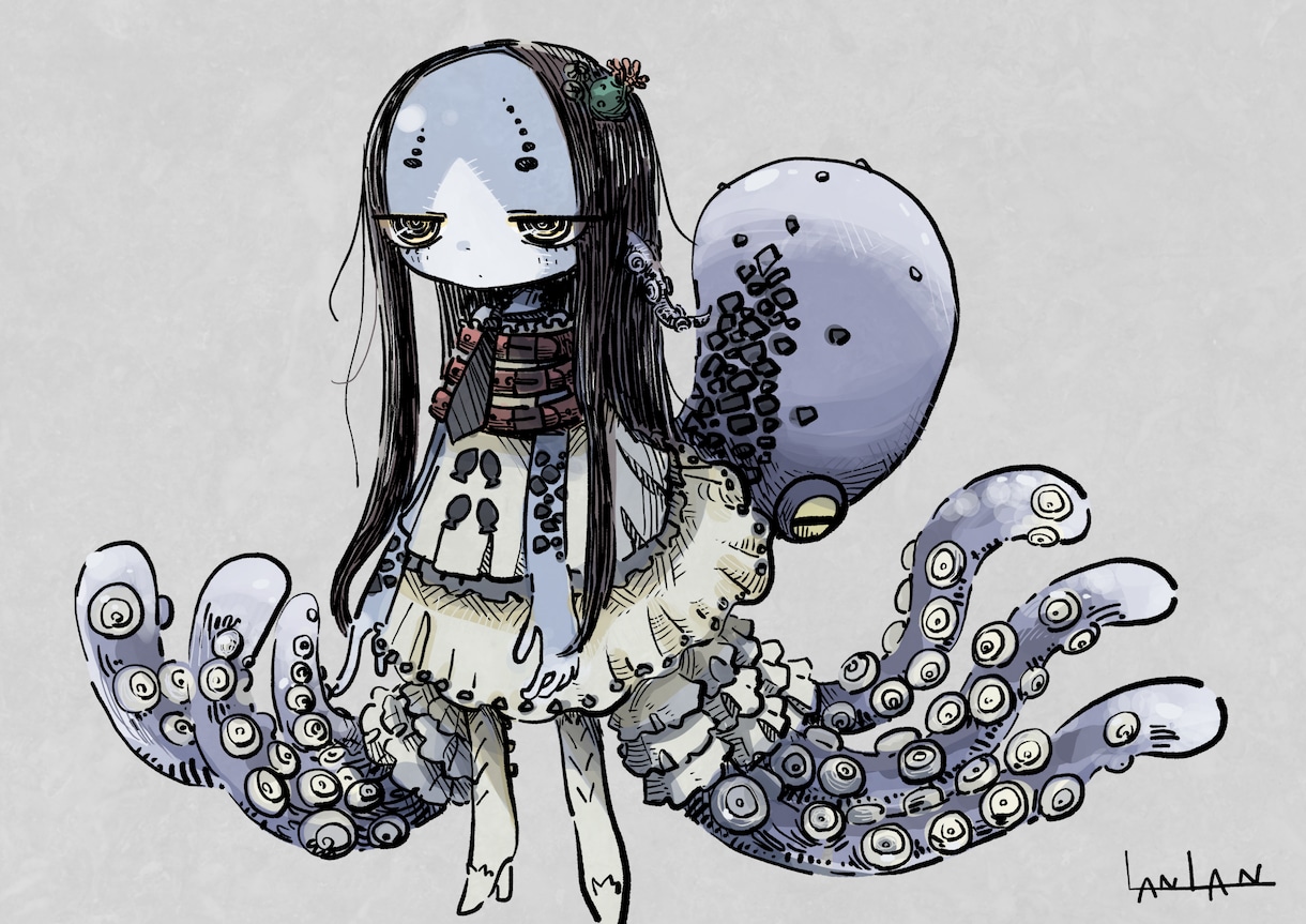 描き込まれた線画の可愛いイラスト制作します アナログ感のある線画でキュートやポップ、雰囲気のある絵も！ イメージ5