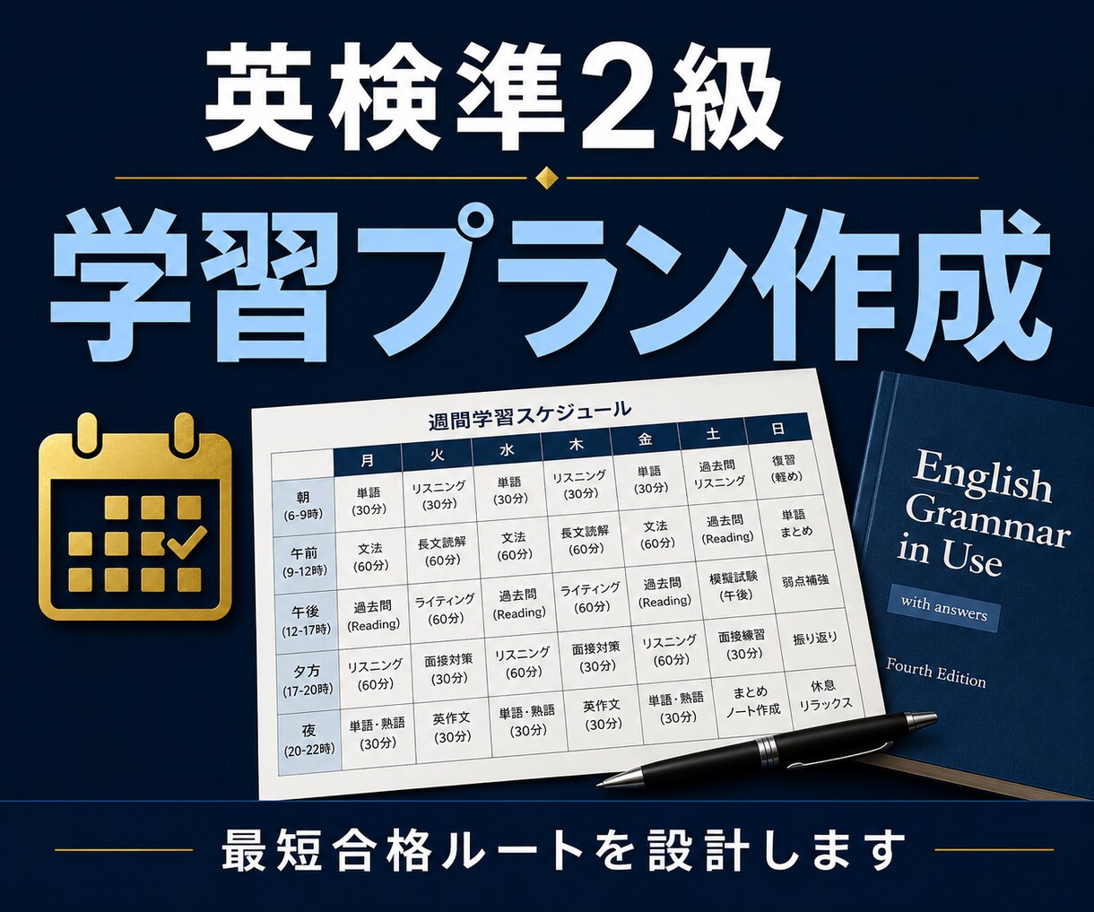 英検準2級合格の学習プランを作成します 試験日から逆算した最短合格設計 イメージ1