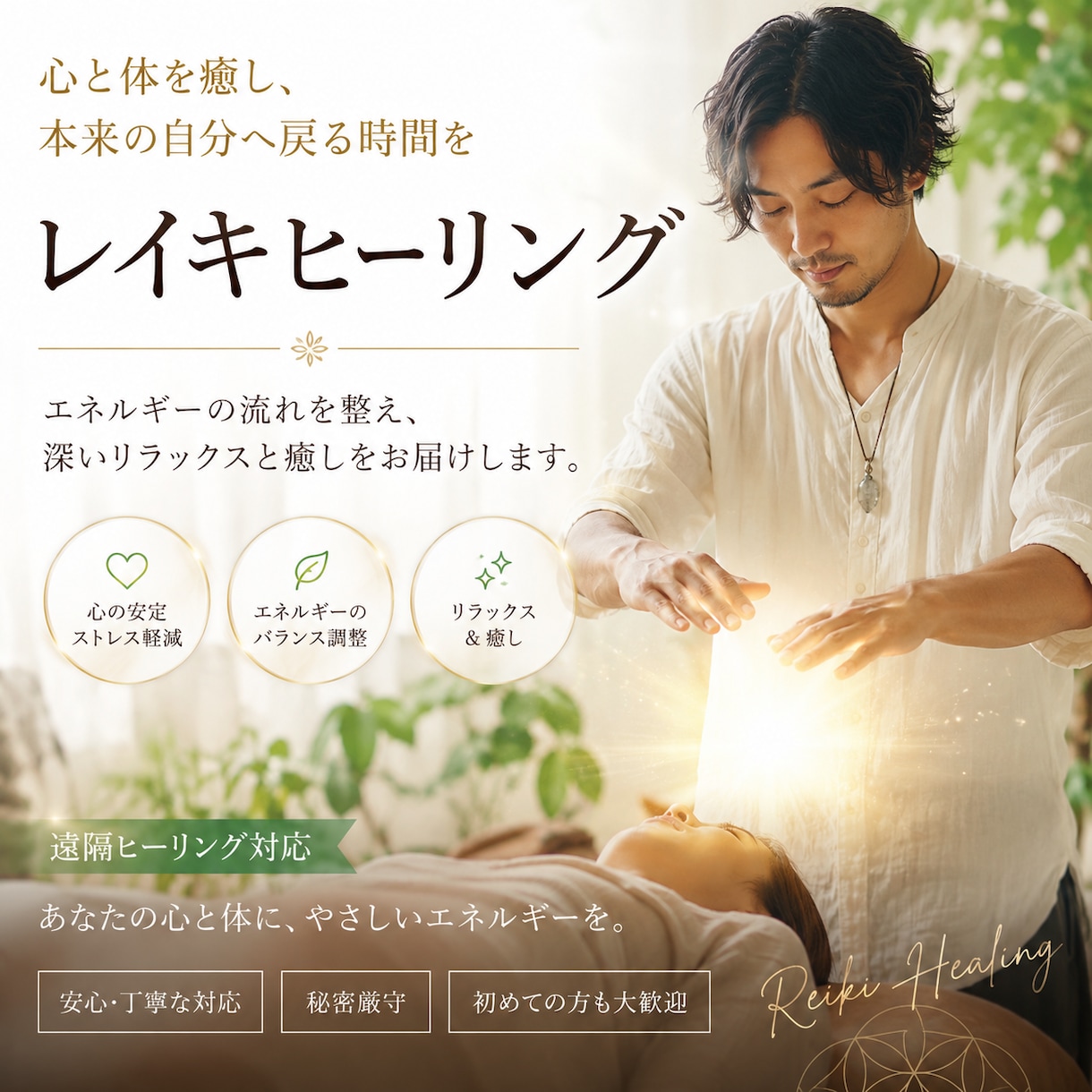 初回限定⭐疲れた心を整えるレイキヒーリングします 心が少し軽くなる時間を♪対話形式も受け付けてます♪ イメージ1