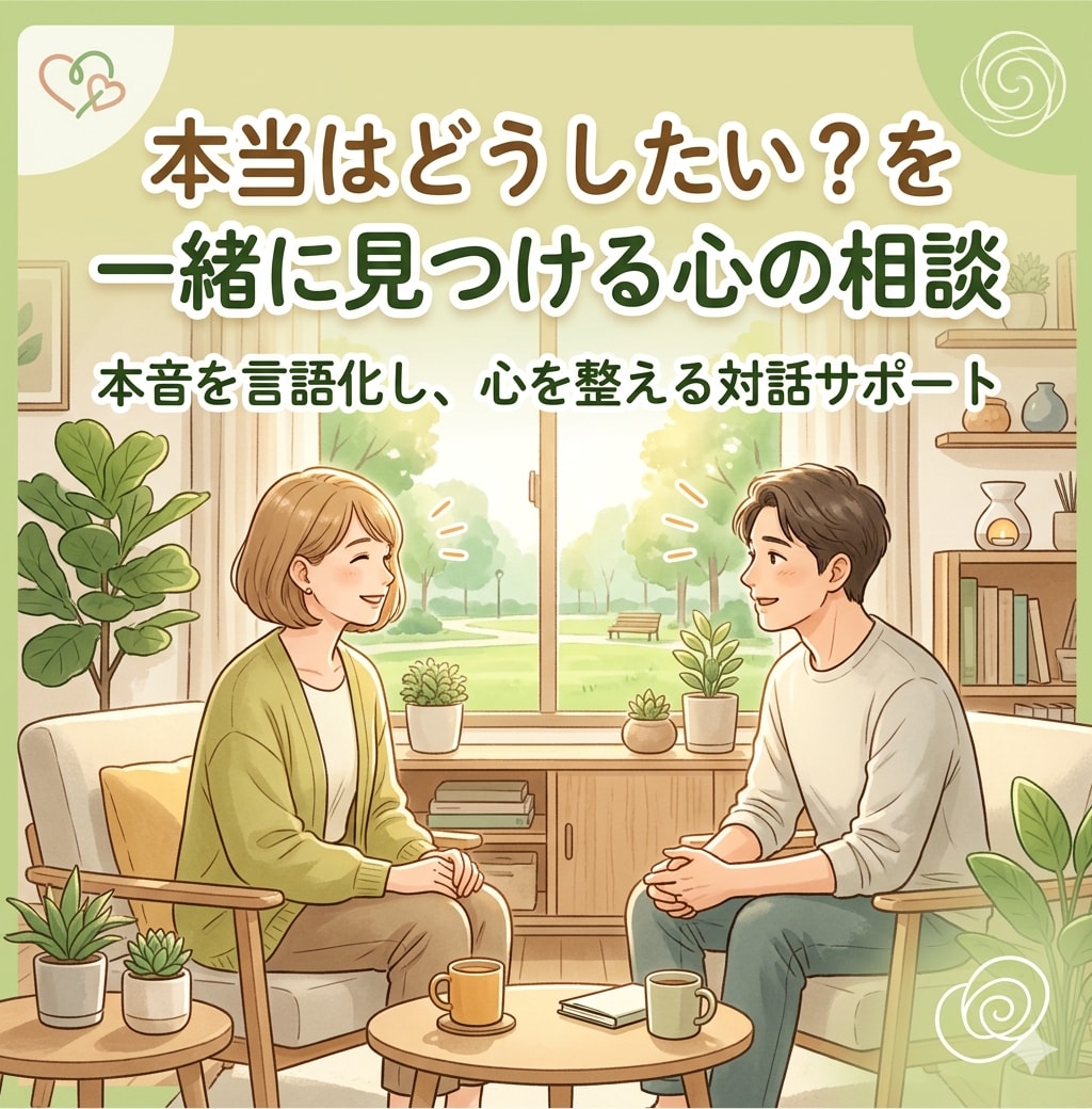 本当はどうしたい？を一緒に見つける心の相談ます 本音を言語化し、心を整える対話サポート イメージ1
