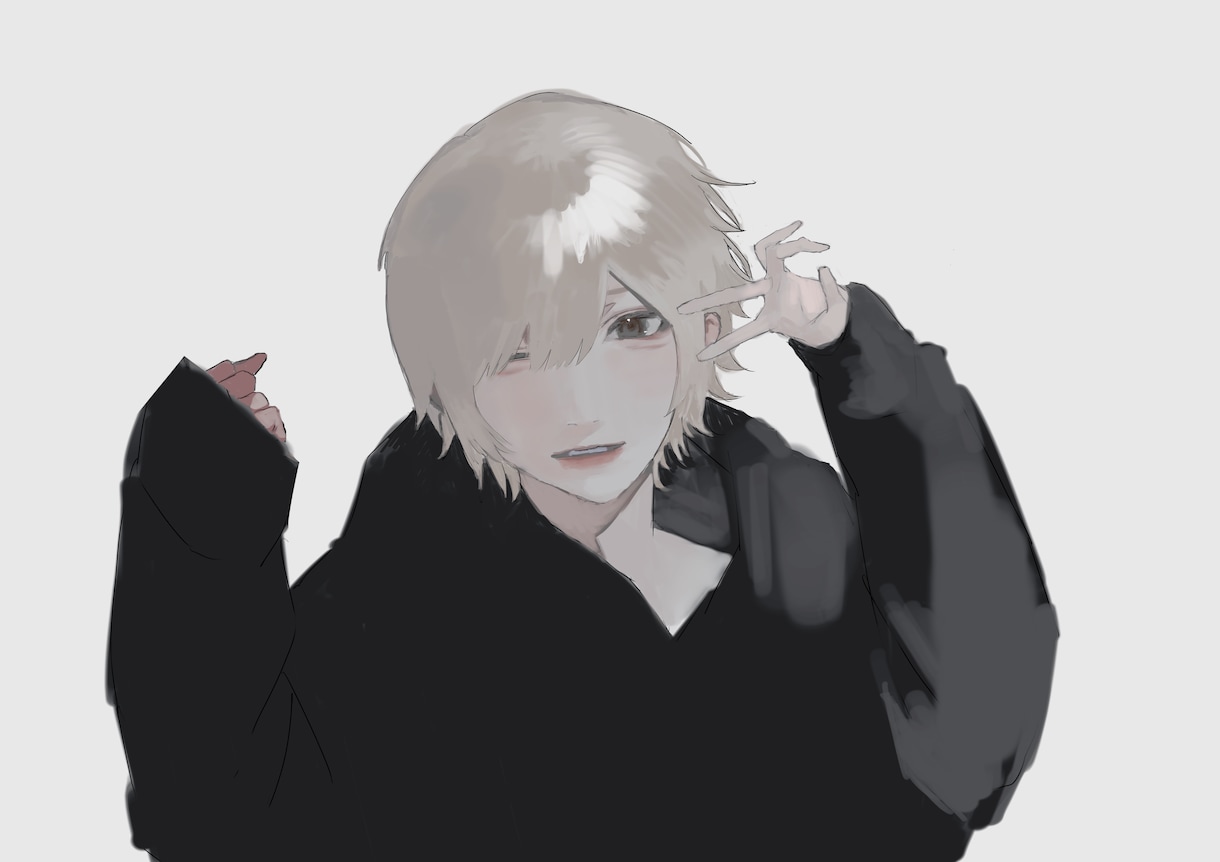 地雷系厚塗りイラスト(似顔絵◎)ます あなたの自撮りやキャラデザを写実・アニメ寄りに描きます イメージ6