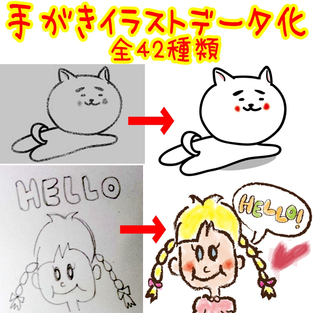 手描きイラスト、写真をLINEスタンプにします 手描きイラスト、写真をLINEスタンプ用にデータ化します★ イメージ1
