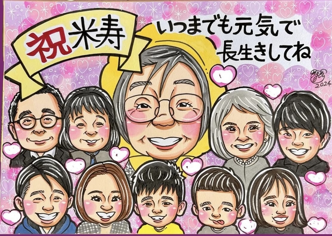 キラキラ背景の可愛い似顔絵描きます カラフルでぱっと目を引く似顔絵です！ イメージ5