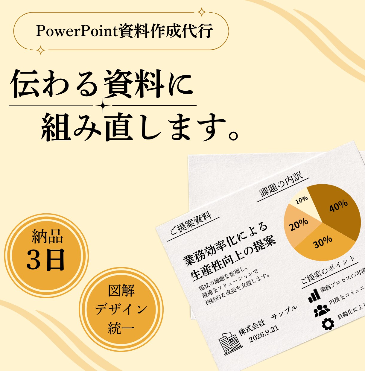 スライド・資料作成の代行をします AI×手仕上げで、あなたの原稿を「伝わる資料」に仕上げます イメージ1