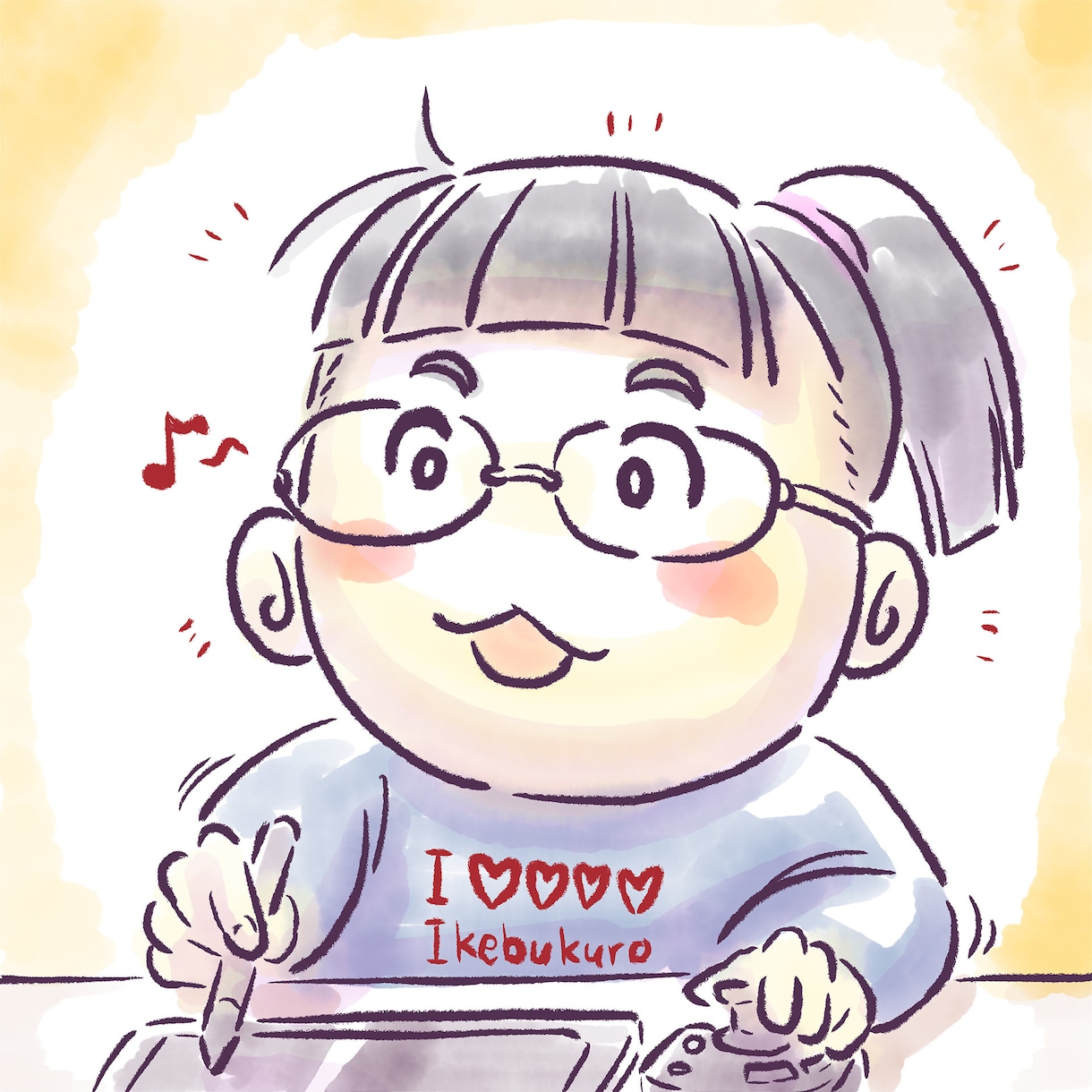 ゆるふわ・ポップでカワイイ似顔絵を描きます キュートで目立つ！ペットも可！☆1枚に人物最大3名迄OK☆ イメージ3