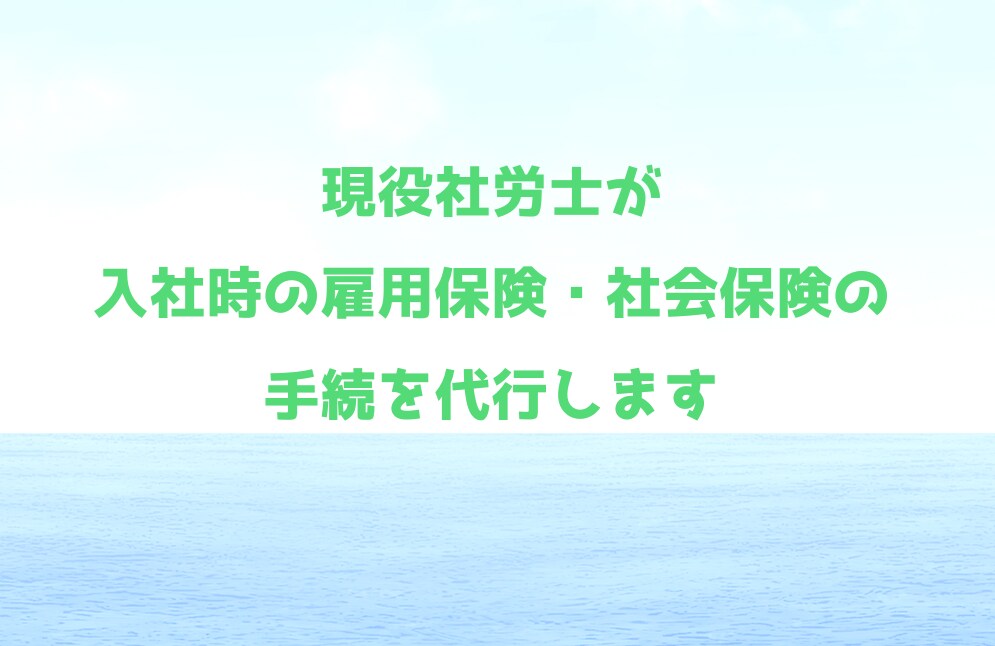 従業員入社時の雇用保険・社会保険の手続きを行います 現役社労士が、雇用保険・社会保険の資格取得手続きを行います。 イメージ1
