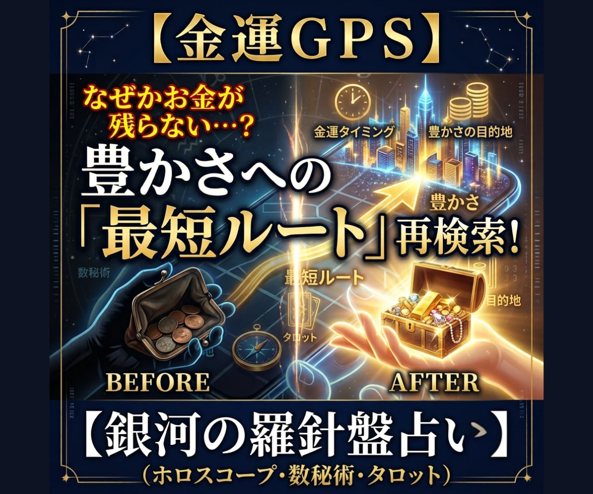 金運ＧＰＳ｜出て行くお金を止める最短ルート伝えます なぜかお金が残らない方へ【金運鑑定】でお金の逃げ道を遮断 イメージ1