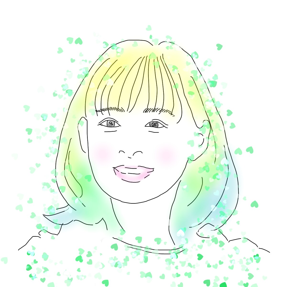 カラフル水彩⭐️ゆるふわ美人アイコン描きます 出品者さん占い師さんにもオススメ❤️選べる好きな色とラメ加工 イメージ8