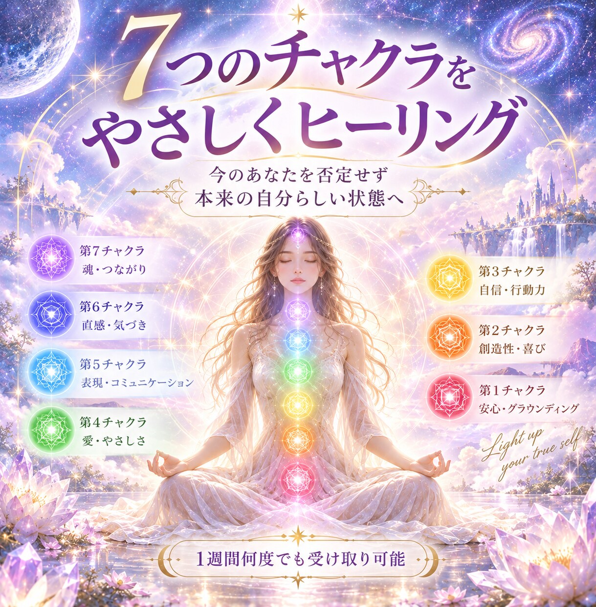 1週間何度でも受け取り可能チャクラヒーリングします 頑張るあなたへ♡7つのチャクラから癒しを♡遠隔ヒーリングです イメージ4