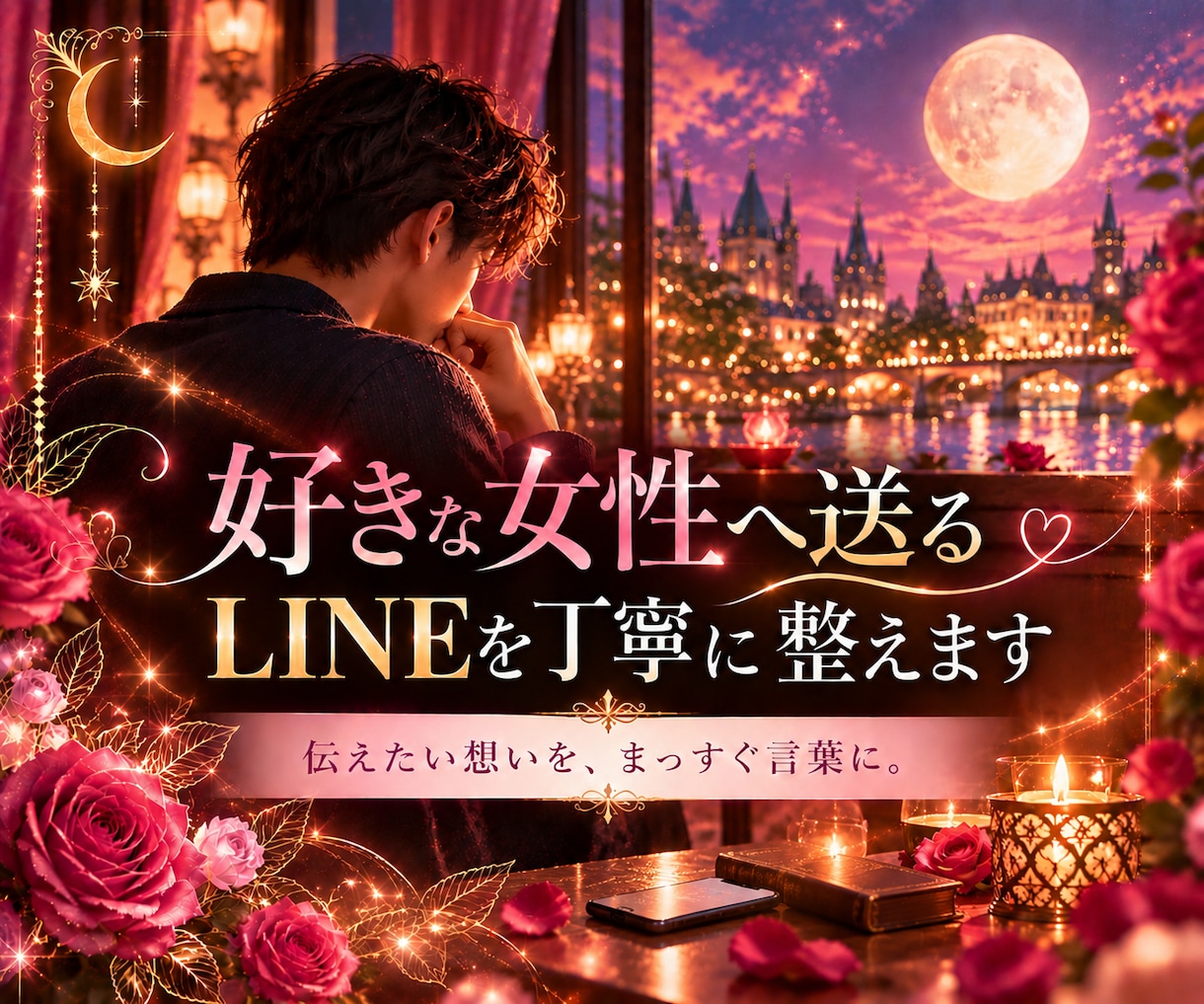 好きな女性へ送るLINEを丁寧に整えます 伝えたい本音を整理し、女性へまっすぐ届く言葉に整えます イメージ1