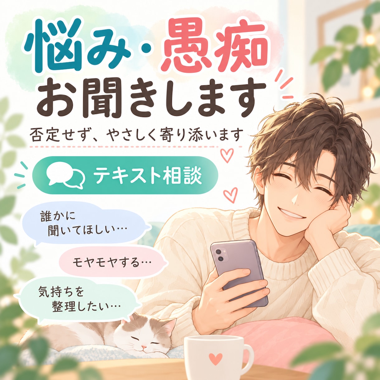 悩みや愚痴を聞きます 否定せず、あなたの気持ちに寄り添ってお話を聞きます イメージ1