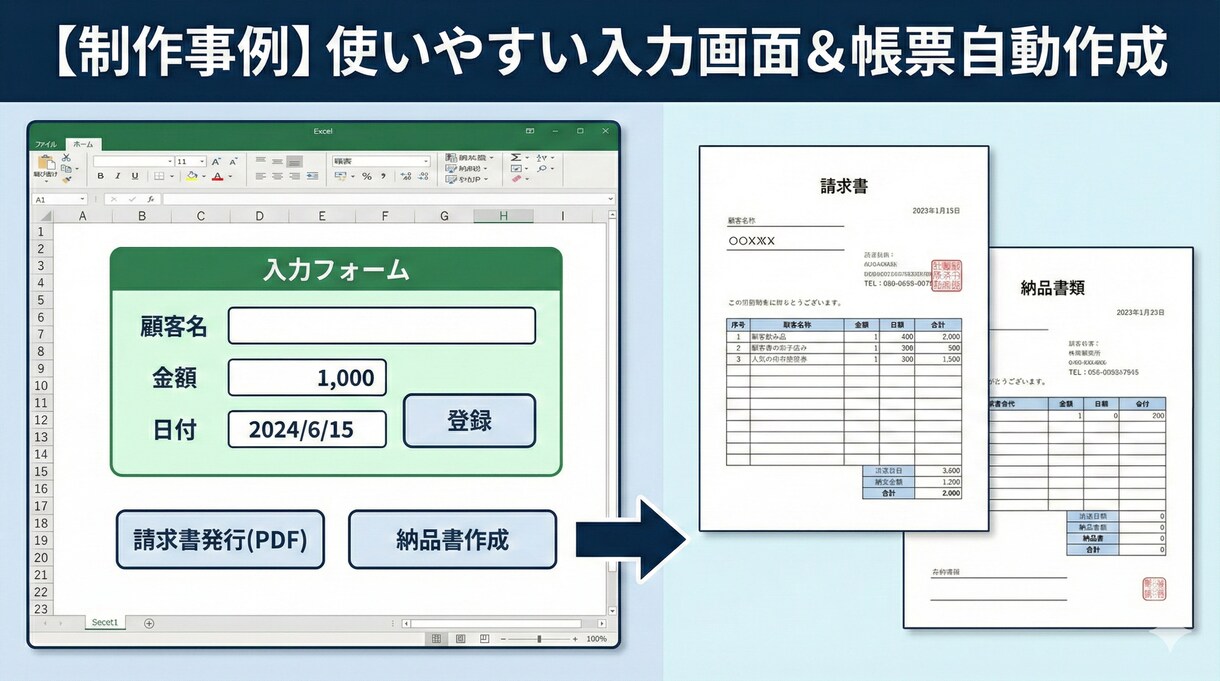 Excelの悩み解決！関数・マクロツール作成します Excel業務のお悩みを、マクロ（VBA）や関数を使って解決 イメージ4