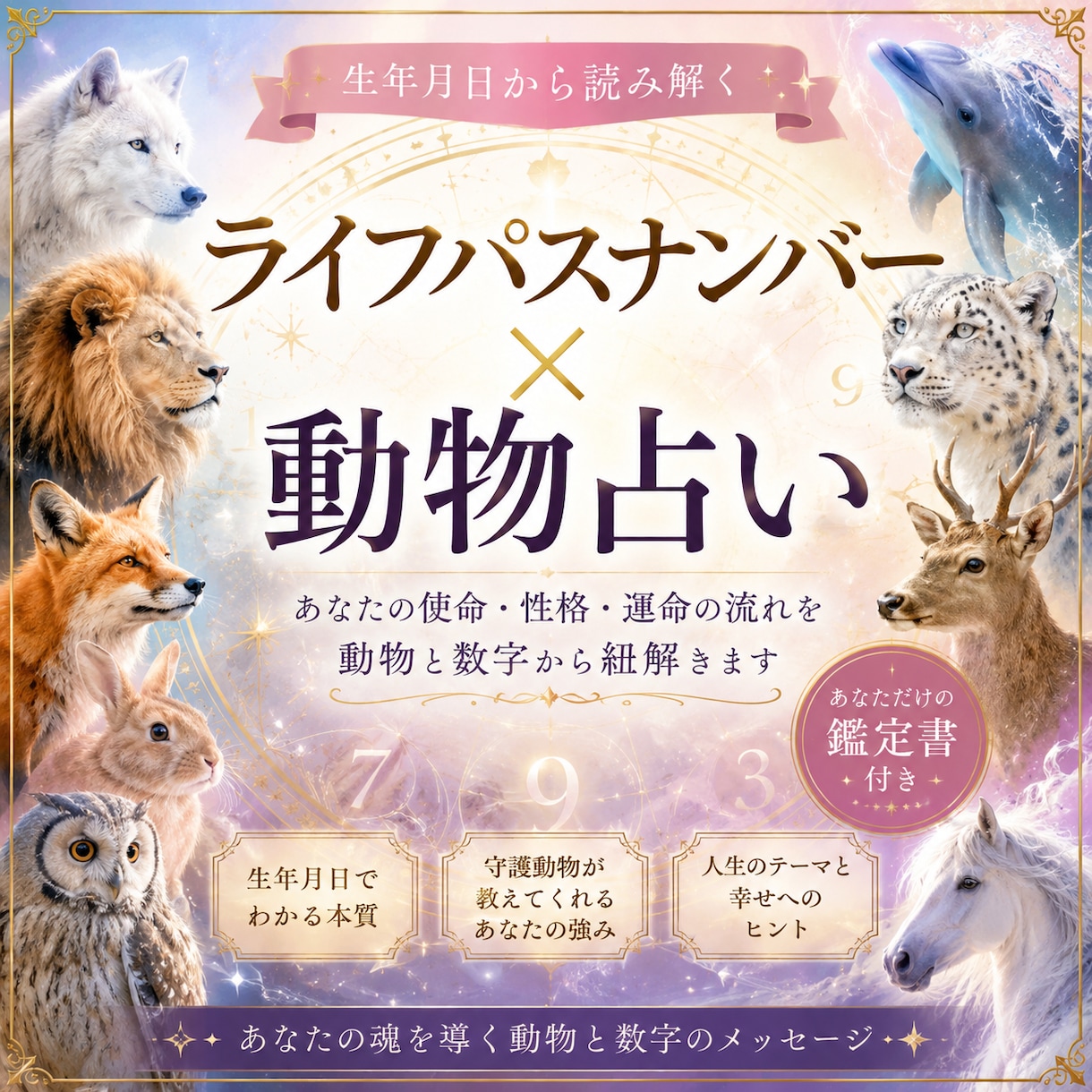 生年月日から“魂獣タイプ”を読み解きます あなたの魂に宿る“本当の獣”を視ます イメージ1