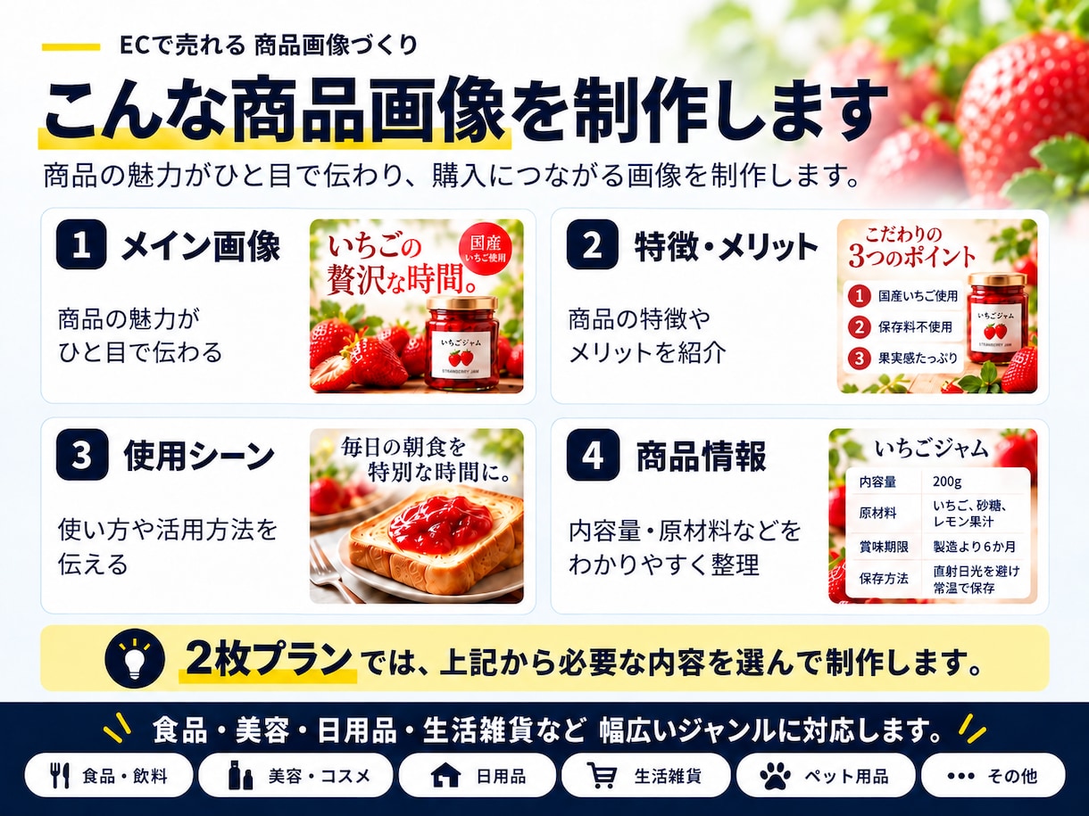 Web制作実務14年EC商品画像制作します 2枚セット｜商品の魅力が伝わる画像を制作 イメージ2