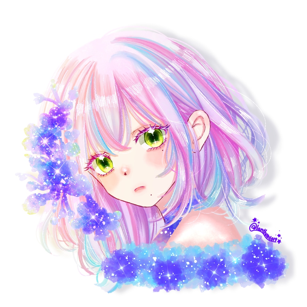 透明感のある女の子のSNSアイコン描きます 透明感のある儚い女の子アイコンをあなただけの世界観で描きます イメージ1