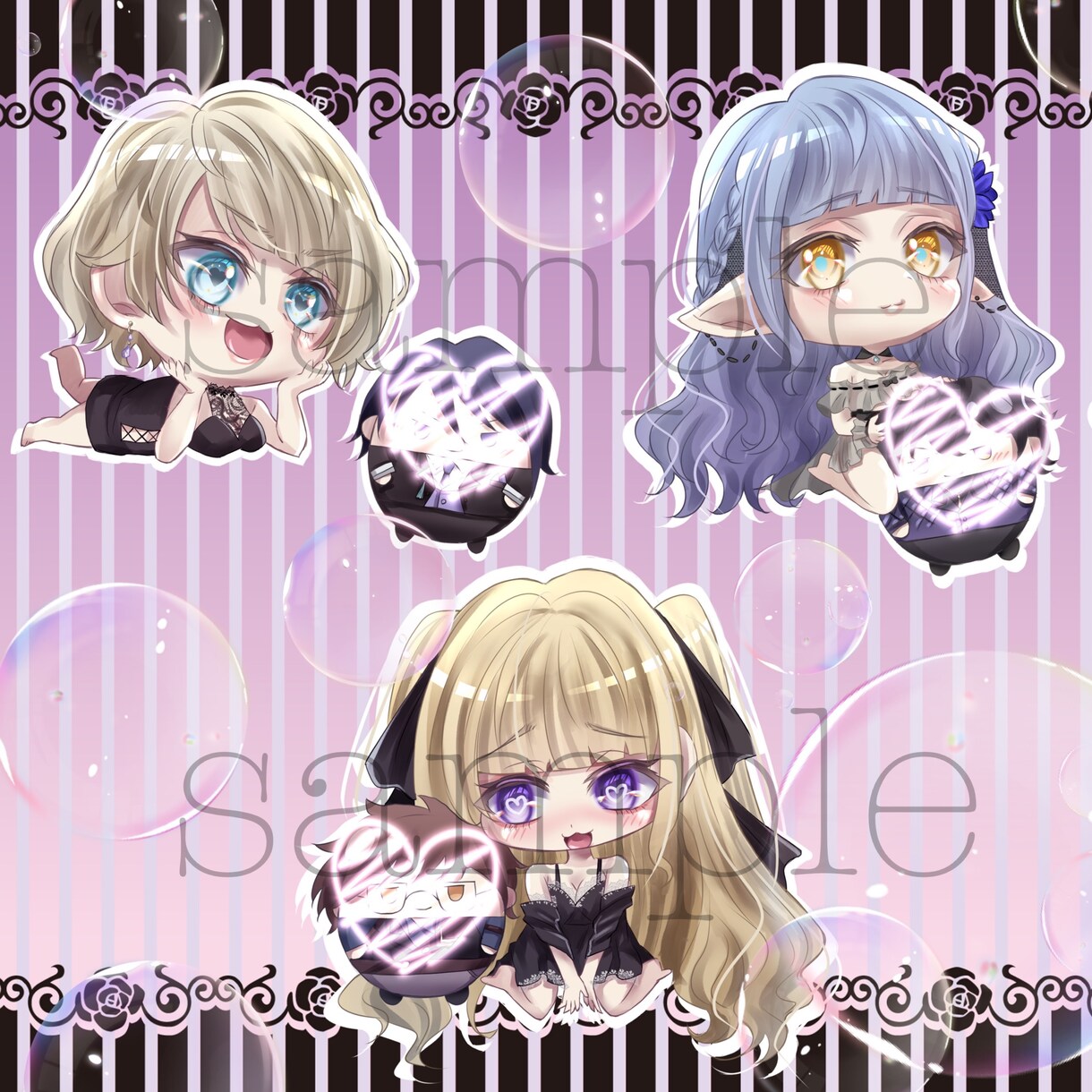 とっても可愛いミニキャライラスト制作します キャラのSD化デザインやアイコン、立ち絵や1枚絵などに！ イメージ3